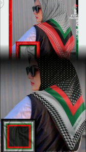 Hijab Motif Palestina Segi Empat Bahan Voal Kerudung Religi