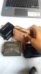 dompet kecil behel kartu wanita kekinian model yg praktis dan elegan tempat kartu dan koinnya bisa copot pasang - Lazada