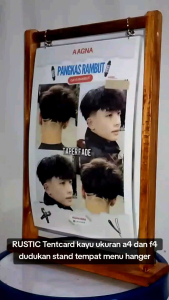 RUSTIC Tentcard kayu dudukan stand tempat menu hanger nomer meja tent card