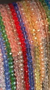 10 Dây Bánh Cam 4mm Pha Lê Nhựa Làm Phụ Kiện Trang Sức DIY