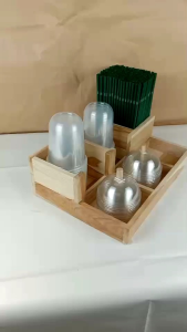 กล่องใส่แก้วกาแฟ 16-32ออนซ์ ไม้สักใส่แก้ว ใส่หลอด ใส่ฝา - 5 ปริมาณ