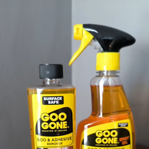 Goo Gone Adhesive Remover 8oz and 12oz spray surface safe fast acting easy to use citrus power household cleaning agent.