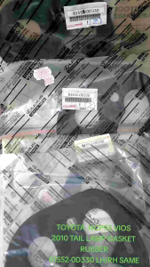 TOYOTA NCP93 VIOS 2010 TAIL LAMP GASKET/ LAMPU BELAKANG RUBBER / REAR LIGHT/REAR LAMP