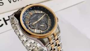 ĐỒNG HỒ NAM CHÍNH HÃNG CITIZEN BU2026-57H Eco Drive Grey Dial Chronograph Demi Gold Stainless Steel For Men