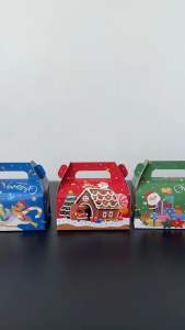 (10 PCS) Elegant Christmas Loot Bag For Pastry Cake Candies Chocolate Giveaways Gable Box