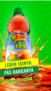 S-tee Stee Minuman Teh botol Jumbo 390ml isi 12btl (KARTON)
