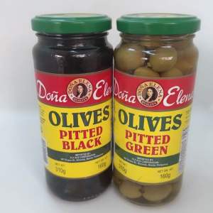 DONA ELENA OLIVES PITTED BLACK OR GREEN 310g