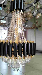 good jaya lighting lampu gantung mewah crystal jatuh 40 cm modern import 9470