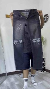 RoosterDenim - Celana Pria Sobek Bikers Ripped Slimfit Streetch Ngaret Meral