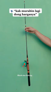 Blackstarfishing Joran set lentur 150cm gagang 2 warna satu set siap pakai