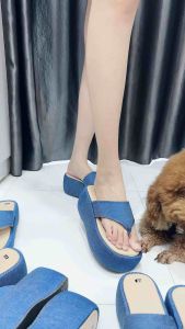 Dép xuồng quai vải jean siêu hot cao 5 cm 7cm