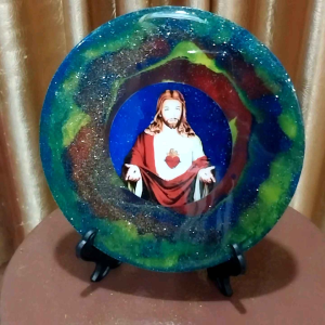 Pigura Estetik Hiasan Meja Epoxy Rohani Kristen