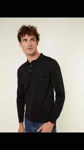 Montagut Mens Fil-Lumiere Plain Long Sleeve Polo T-Shirt 100% Polyamide Made in Portugal