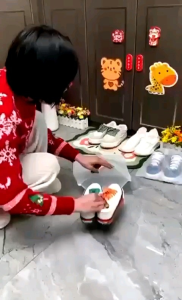 CHS115 无纺布鞋袋 (20Sheets) Non-woven Shoes Storage Bag Prevent Yellowish Dustproof Hanging Drawstring Sundrying Shoes Bag