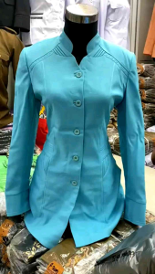 seragam paud/ himpaudi blazer wanita biru muda stelan rok dan celana cocok untuk guru paud dan dan kerja formal wanita