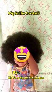 Wig Kribo Brokoli Warna Hitam: Pilihan Ideal untuk Anak-anak & Dewasa