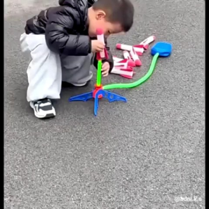 Kid Air Rocket Foot Pump Launcher Outdoor Air Pressed Pedal Soaring Rocket Toys Child Play Set Jump Sport Game Toys