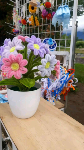 Bunga Daisy kawat bulu /bunga meja tamu