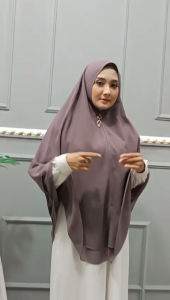 Hijab instan jilbab jumbo syari Khimar ceruty haji dan umroh elzahra aleeza