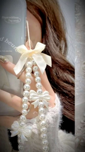 Gantungan Hp Strap Phone Pita Mutiara/Elegant Korea Style