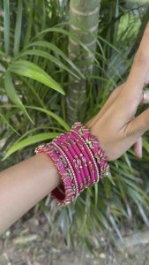 Premium Silk Thread Bangles Dark Pink/ Indian bangles/ Pooja gifts/ return gifts