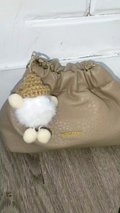 JTF620 Tas Selempang Serut Wanita Cantik Import Gantungan Boneka