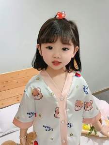 Bộ Đồ Ngủ lụa pijama mặc ở nhà cho bé gái tay lỡ với họa tiết đáng yêu chất lụa bóng mềm mát cho bé diện cả ngày