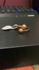 Cincin boba motif bola kecil titanium anti karat untuk wanita
