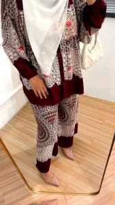 Set Rayon Viscose Jumbo • Set Wanita Motif Viral • Set Peplum Blouse • Popy Set Jumbo by Mowmo