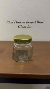 70ml Pattern Round Base Glass Jar/ Door Gifts Jar / Botol Kaca Madu with Lug Cap