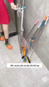 Kẹp Cây Lau Nhà Đa Năng Dán Tường Có Móc INOX 304 Móc Treo Cây Lau Nhà Dán Tường