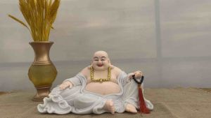 [HCM]Tượng Phật Hoa Tiên- Tượng Di Lặc ngồi bao tiền Đá cao cấp 21cm | Tượng Phật Hoa Tiên