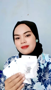 Anting hijab bunga Jasmine dan pearl mutiara elegan