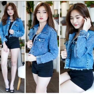 Jaket Crop Rawis & Jaket Jeans Crop Kombinasi Mutiara Tembak: Pilihan Jaket Wanita