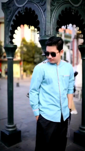 Baju Koko Pria Lengan Panjang Motif Maroko Hilwa Kemeja Pria Dewasa Baju Koko Hadroh Seragam Koko Santri Atasan Muslim Cowok Modern Remaja Koko Gus Azmi Biru Wardah Tosca Katun