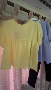 JLLOUD > เสื้อคอคอกลม พองๆ สไตล์เกาหลี ไม่ร้อน ไม่ต้องรีด