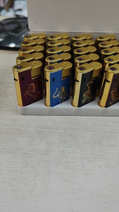 (READY STOCK)NYC New Animals Logo Refillable and Windproof Metal Gold Lighter 25PCS IN Box
