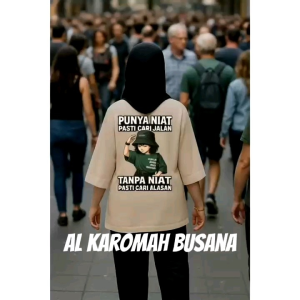 Atasan Oversize Lengan 7/8 Gambar Depan Belakang Tulisan Punya Niat Kekinian Buat Seragaman