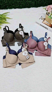 Women Bra Wired Steel Ring AB Cup Thin Sponge Bra Size 32-36 Underwear Breathable Glossy Small /2025 Bra Wanita Ada Wayar Span Nipis Bernafas