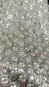 Kain sequin lace motif cyvle (lingkaran)