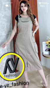 YEYE COLLECTION~kansa//overall kantong kiri kanan bahan cotton twill stretch