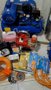 Paket Komplit Usaha Steam Listrik Cuci Motor & Mobil + Kompresor 1/4HP Dinamo Snow Salju Tambal Ban Pentil