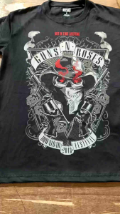 Kaos Guns N Roses skull T Shirt band rock n roll distro