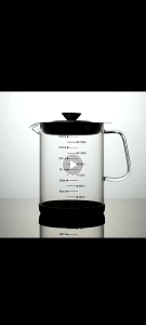 Botol Gelas Kaca Wadah Penyaring dan Penyimpanan Minyak Goreng  / Oil Pot Kaca Borosilicate Tahan Panas Serbaguna dengan Saringan dan Pengukur