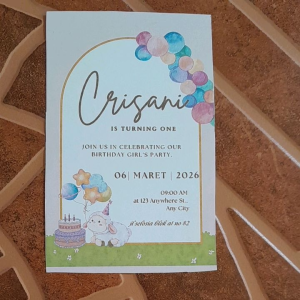 undangan custom ulang tahun/ hangtag ulang tahun anak 50 pcs/ souvenir ultah/ kartu ucapan ulangtahun