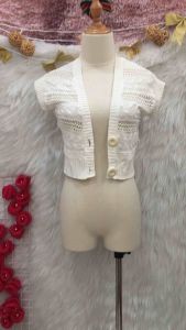 Áo Khoác Len Croptop 2 hand Hàn Quốc hiệu Ally to the Toff- Size S (#A152)