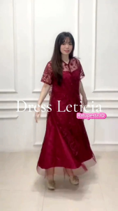 Gaun Pesta Brokat Tulle Premium & Dress Leticia 2in1
