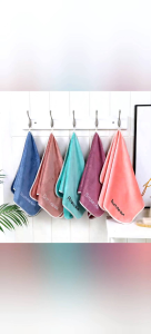 ผ้าเช็ดผม/เกรดพรีเมี่ยม - ขนาด 35x75cm หน้านู้ สีไม่ตก งานทอละเอียด ซับน้ำดีเยี่ยม ผ้าเช็ดหน้า ผ้าเช็ดผม