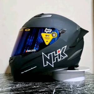 Paket Ganteng Helm NHK RX9 Black Doff Flat Visor Iridium & Helm Full Face Double Visor