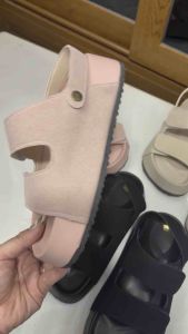 Dép quai hậu đế dày 4 phân hai quai ngang chất da lộn mẫu mới DH82